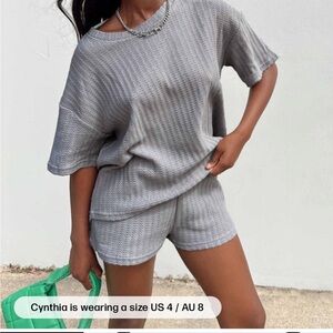 Princess Polly Gray Textured Loungewear Set